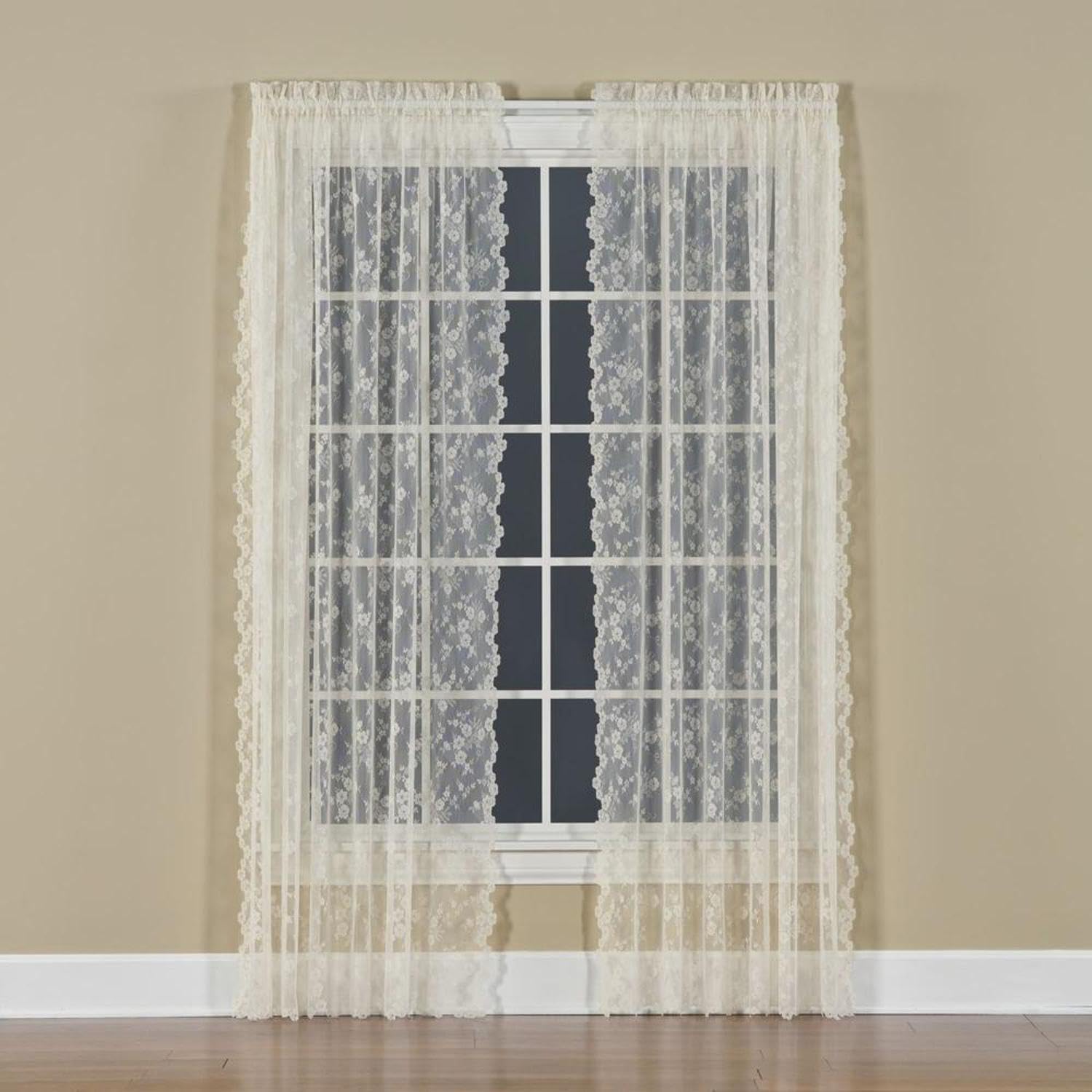 SKL Home by Saturday Knight Ltd. Petite Fleur Curtain Panel, Ivory, 56 inches x 84 inches