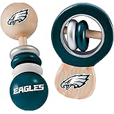 Baby Fanatic Wood Rattle 2 Pack - NFL Baltimore Ravens, Officially Licensed Baby Toy Set - Baby