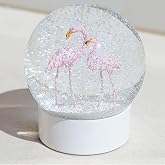 Flamingo Snow Globe for Adults, Christmas Snow Globes for Girls Kids Women | 100MM Glitter Snowglobe Gifts for Daughter Women Family Friends Valentines Halloween Birthday Home Decor Table Decor