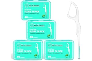 Dr. Emma Dental Floss Picks Interdental Picks Tooth Flosser for Adults Teeth Cleaning Mint Flavor Toothpick Stick Soft On Gum & Teeth, 160 Count