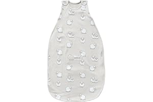 Woolino 4 Season Sleep Sack - Ultimate Merino Wool and Organic Cotton Sleeping Bag - Two-Way Zipper Adjustable Universal Size Sleep Sack for Baby (2-24 Months) - Sheep