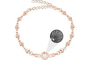 Tobestu 100 Different Languages I Love You Bracelets Love Heart Link Chain Bracelets Romantic Valentines Day Gifts for Women