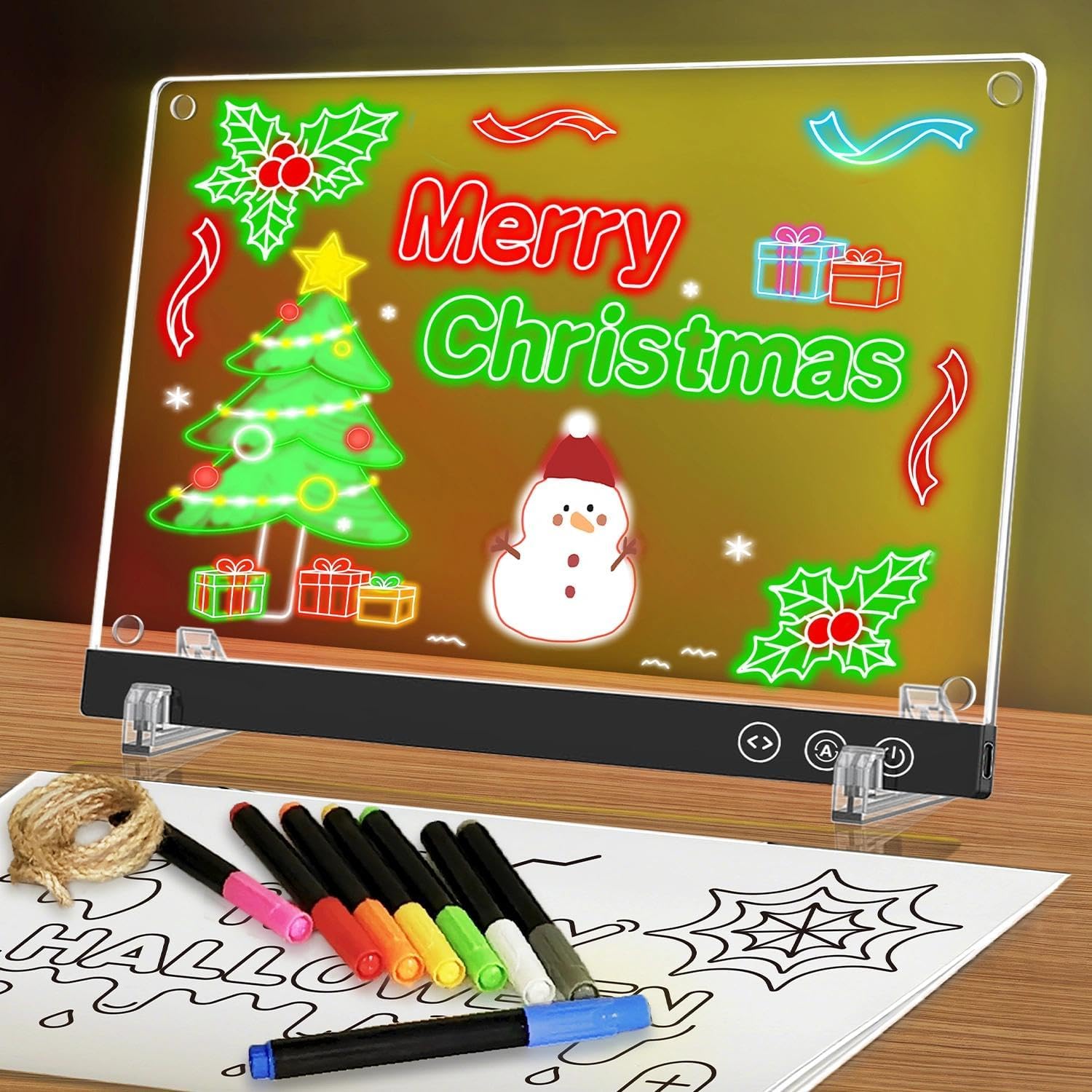 LED Magnetic Note Board with Colors, 11.8