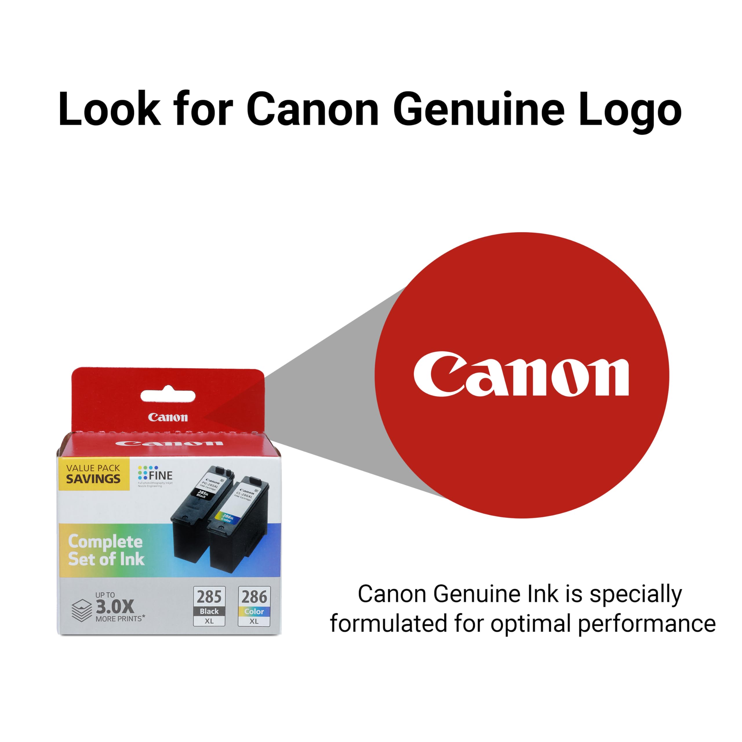 Canon PG-285 XL / CL-286 XL Genuine Ink Value Pack (2 Cartridges), Compatible with TR7820, TS7720/7722