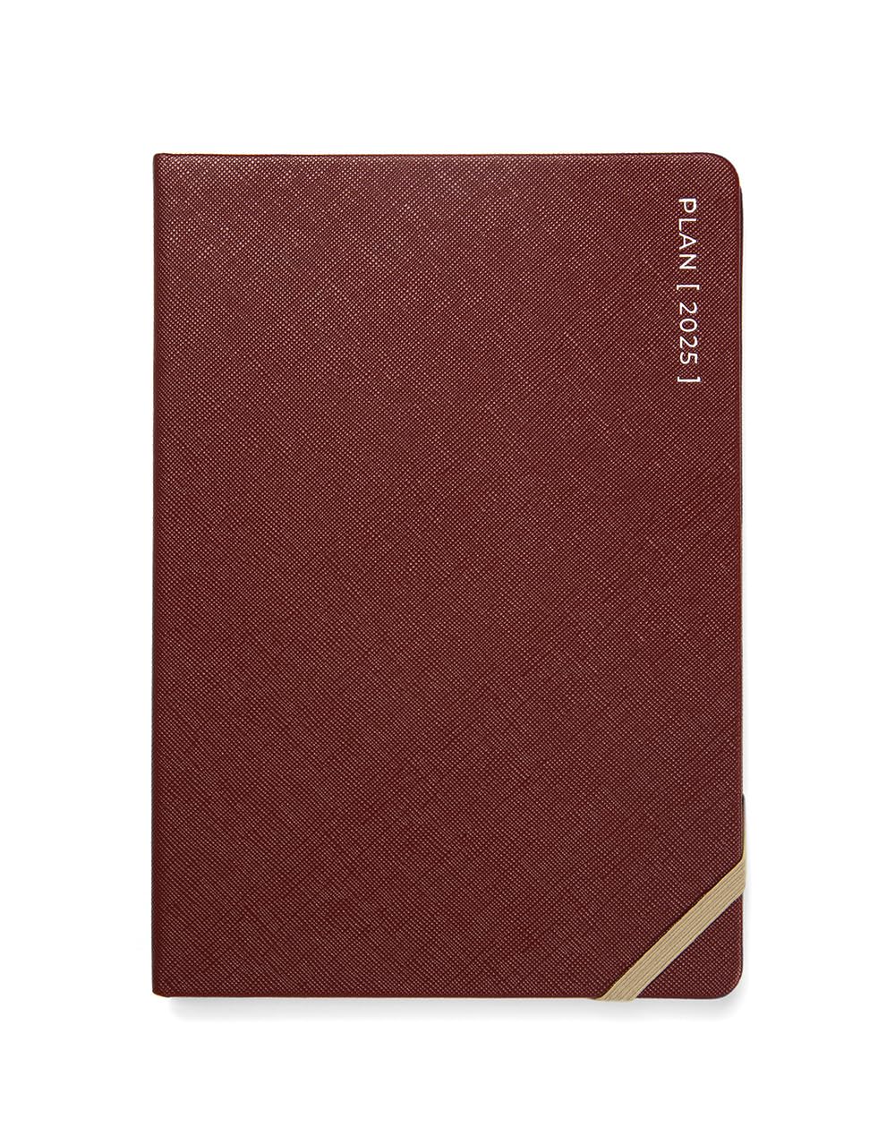 Letts of London Serene A5 week to view 2025 diary - Burgundy