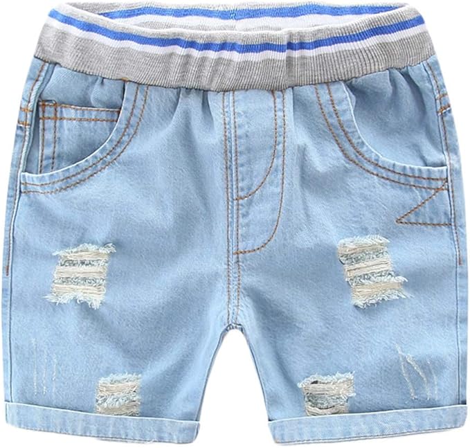 elastic waist shorts denim