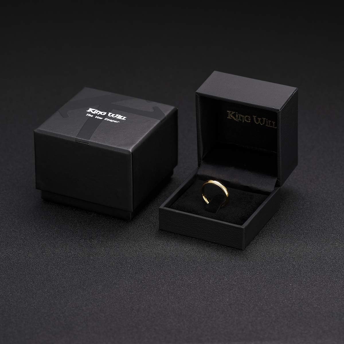 King Will Glory Men's 4mm 6mm 8mm Tungsten Carbide Ring 24k Gold Plated Domed Polished Finish Wedding Band | 