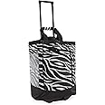 Pacific Coast Signature Large Rolling Shopper Tote, Zebra2