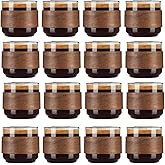 Reallnaive 16 Pieces 5 oz Espresso Cups with Wooden Ring High Borosilicate Espresso Shot Glass Small Glass Coffee Cups Coffee Accessories Enjoying Tea Latte for Office Cafes Home(Clear)