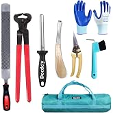 Docdciy 14" Farrier Tool Kit - 8Pc Horse Hoof Trimming Tools Set | Farrier tools horses Hoof trimming kit nippers, rasp knife Heavy-duty hoof care for livestock Professional grade durability