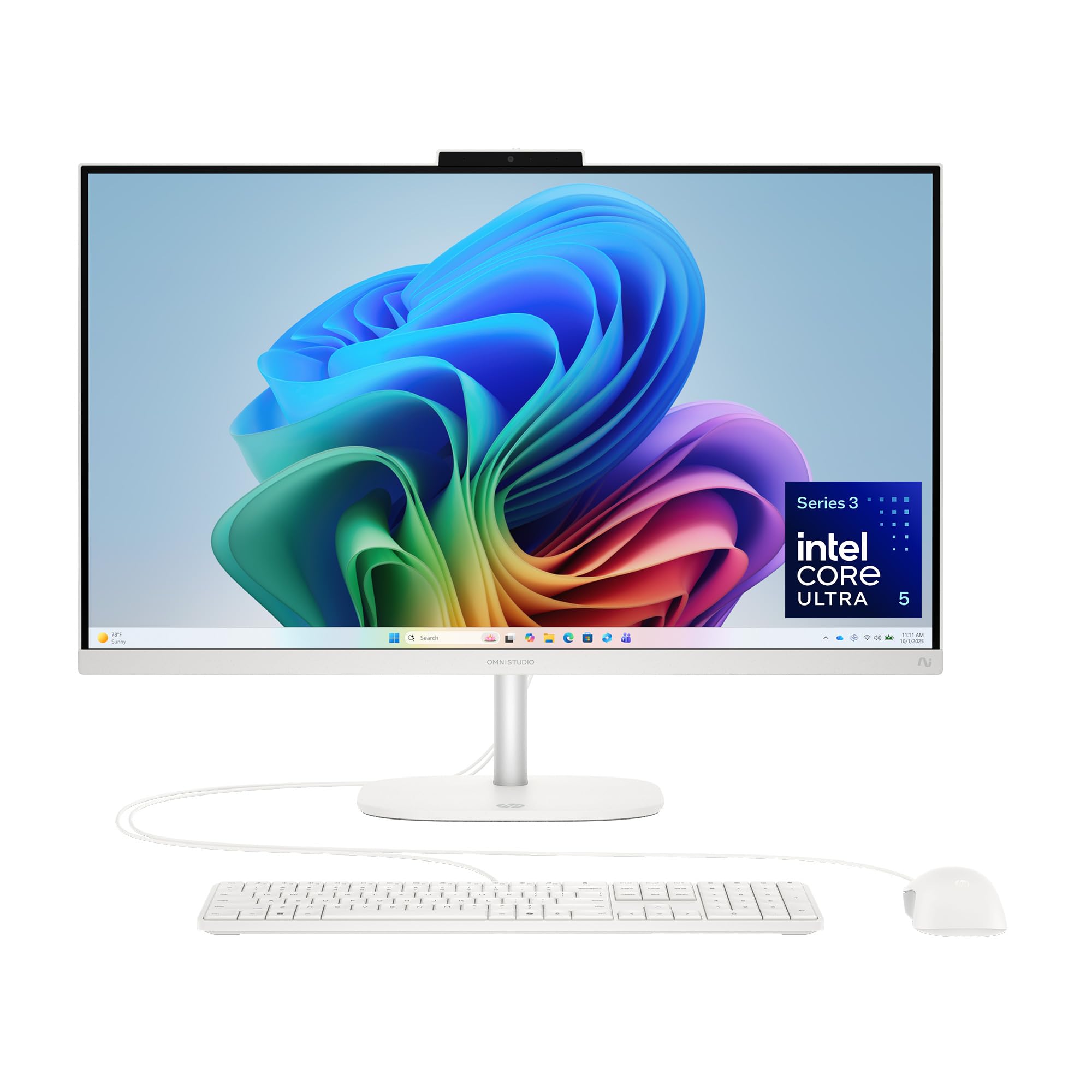 HP OmniStudio 27 inch All-in-One Desktop Next Gen AI PC, FHD Display, Intel Core Ultra 5 325, 16 GB RAM, 512 GB SSD, Intel Graphics, Windows 11 Home, Jet Black, 27-cy0002 (2026)
