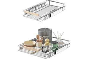 DPZM Expandable Pull Out Cabinet Organizer,Pull Out Drawers for Kitchen Cabinets,Slide Out Cabinet Organizer,16.3~26.3'' W x 