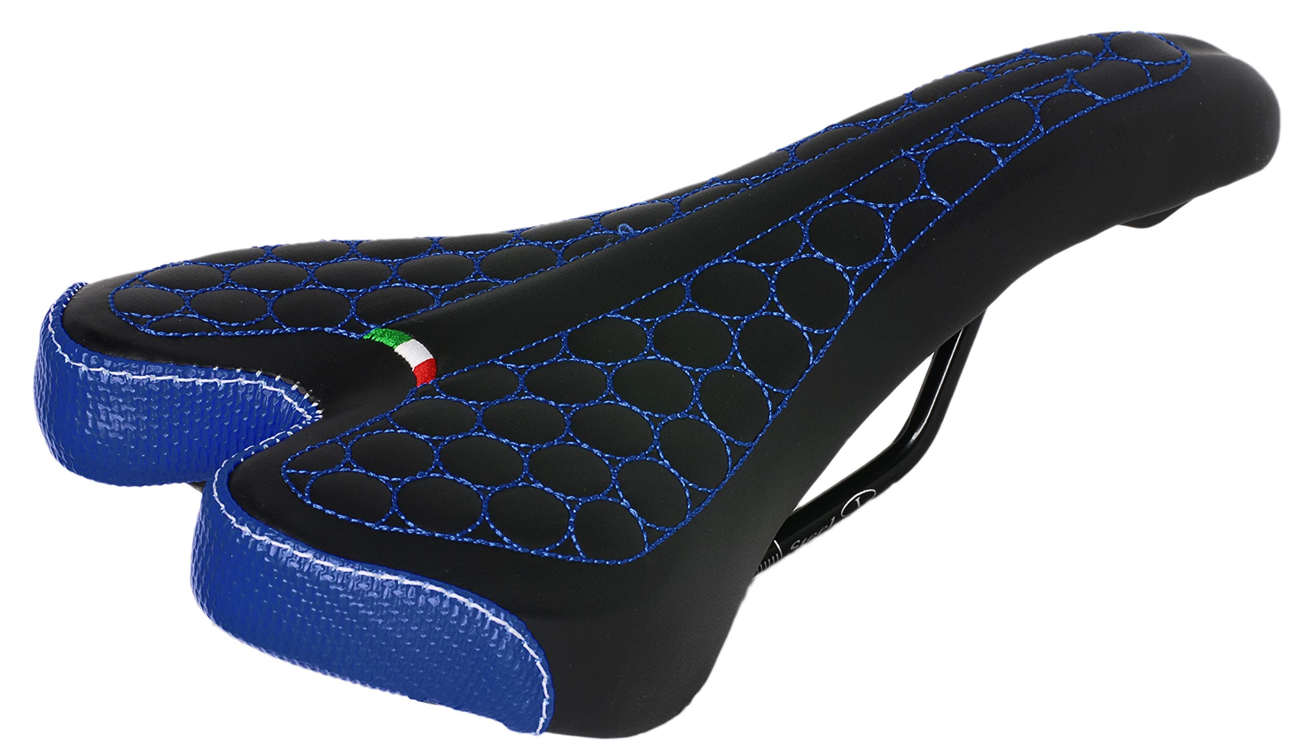 Montegrappa FatBike Saddle for MTB Trekking Unisex Mod. SM 4010 Made in Italy. Blue