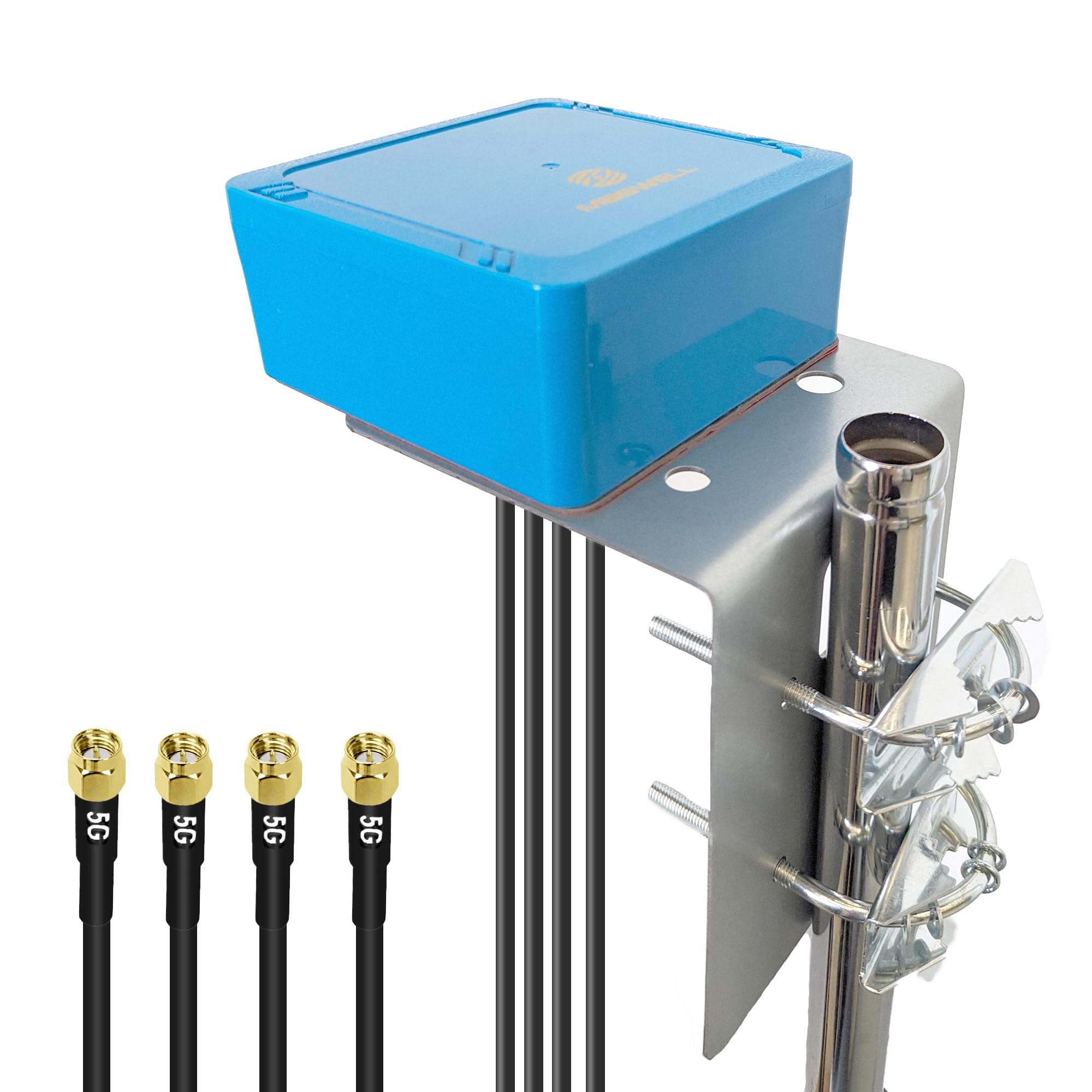 Photo 1 of Maswell 4X4 MIMO 5G External Antenna, Omni BroadBand 700-6000MHz | 4G+ LTE-A, 5G NR | WiFi 6,Bluetooth | 3dBi Low Gain Outdoor for IoT M2M NOT for Boosting or Speed Competition L Plate Screw SMA Male