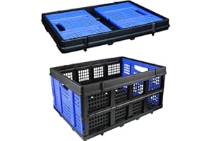 APOXCON Plastic Collapsible Storage Crate, Folding Storage Basket for Home, Shopping and Office