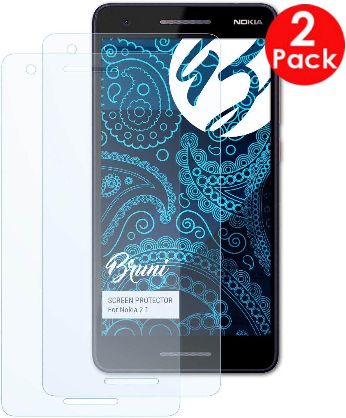 Mobile Stuff [2 Pack - Nokia 2.1 Tempered Glass - [2 PACK] Nokia 2.1 Tempered Glass Screen Protector, [9H Hardness] [Anti Scratch] For NOKIA 2.1