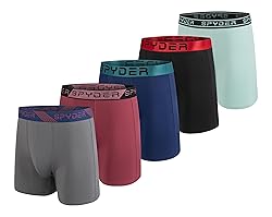 Spyder Mens Boxer Briefs 5 Pack Poly Spandex