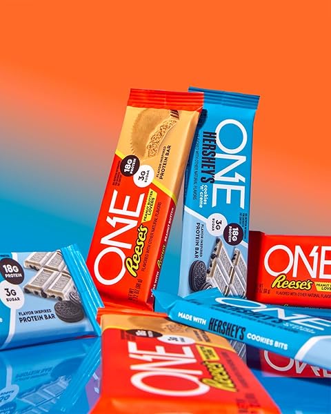 ONE PROTEIN BARS, HERSHEY’S COOKIES ‘N’ CREME, GLUTEN FREE WITH 18G PROTEIN AND 3G SUGAR, PANTRY STAPLES, 2.12 OZ (12 COUNT)