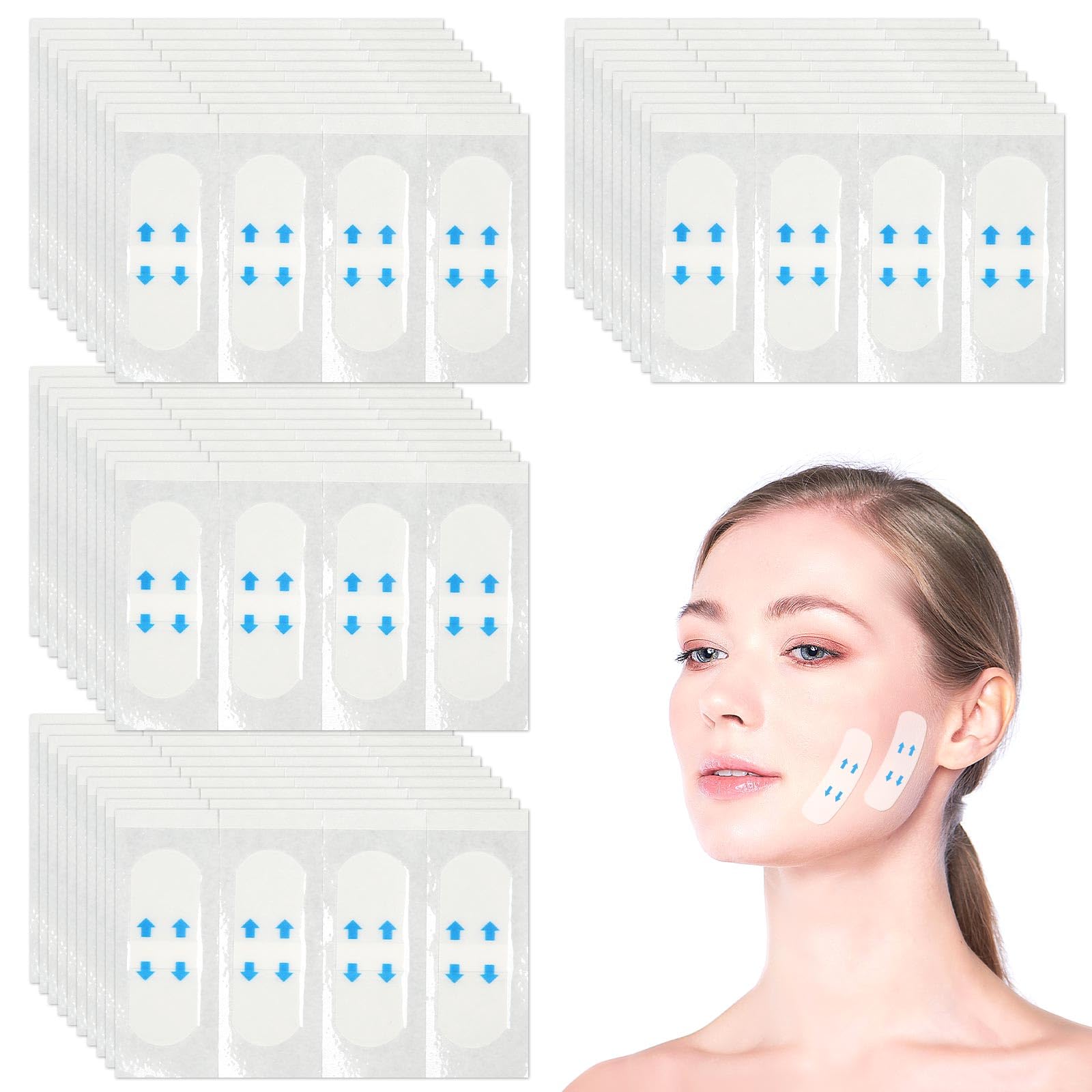 Photo 1 of 160pcs Face Bande Lifting Tape, Invisible Neck Lift Patches Firming Neck and Facial Contour Facelift Tape Waterproof Adhesive Tightening Strips Visage for Double Chin, Jowls, Eyes & Sagging Skin