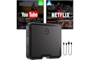 DKGEA Wireless CarPlay Adapter for Convert Wired to Wireless Car Play Adapter Fast Stable Connection 2025 Upgrade Ai Box Car Play Support Netflix, YouTube, TF Card Plug Connection Cars from 2015 & iOS 10+