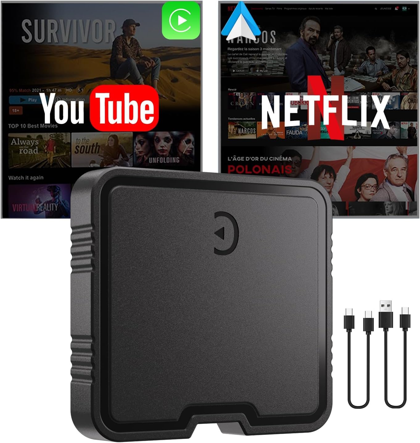Photo 1 of Wireless CarPlay Adapter for Convert Wired to Wireless Car Play Adapter Fast Stable Connection 2025 Upgrade Ai Box Car Play Support Netflix, YouTube, TF Card Plug Connection Cars from 2015 & iOS 10+
