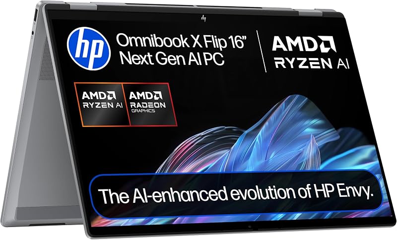 HP OmniBook X Flip NGAI 16 in Laptop Ryzen AI 5 340 16GB 512GB 2K Touch