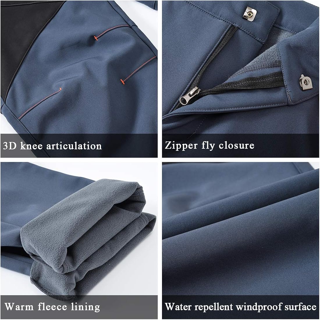 TBMPOY Women's Outdoor Softshell Pants Waterproof Quick Dry Fleece Lined Hiking Cargo Pants: Clothing