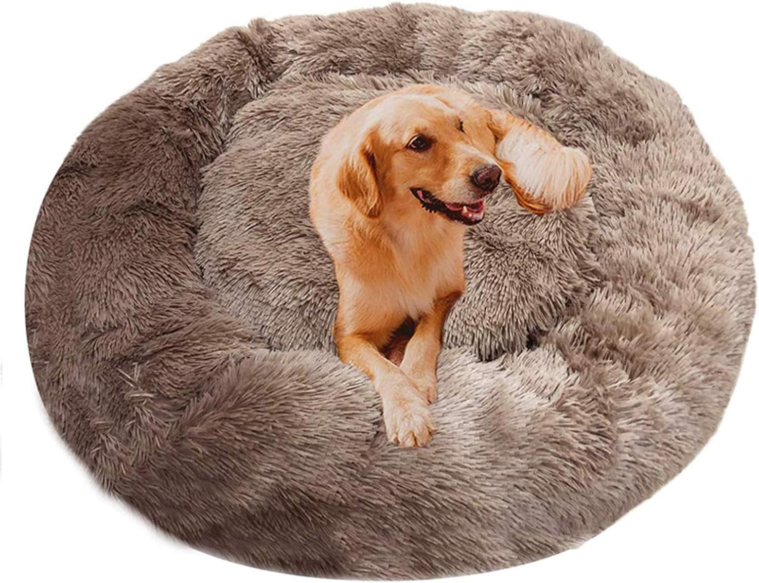 Haustierbett mit kuscheligem Plüsch, Deluxe Donut Cuddler Hundebett