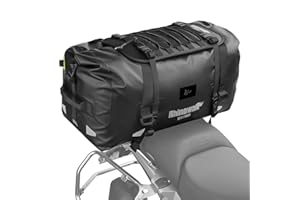 Rhinowalk Motorcycle Saddle Bag 65L – Large Waterproof Tail Bag with Expansion Panel, MOLLE System Touring Backpack for Long 