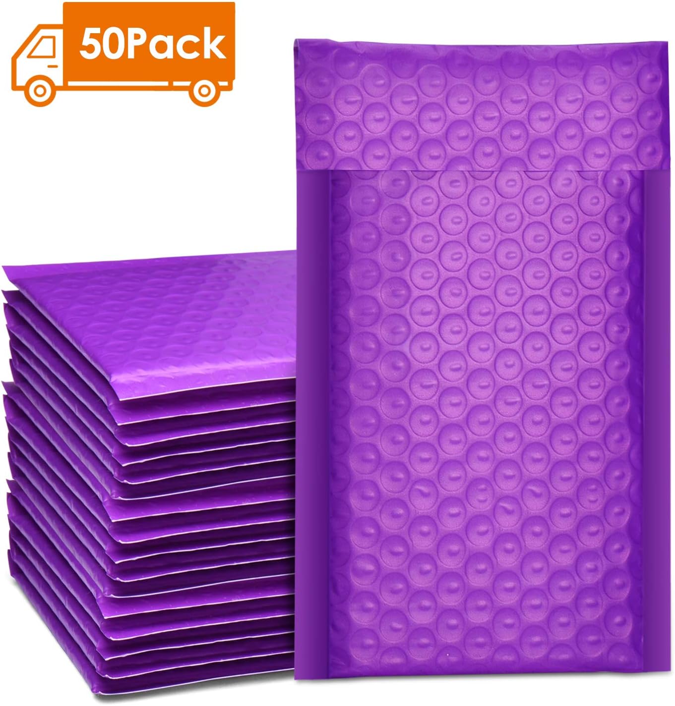 Metronic 50pcs Poly Bubble Mailers 4x8 Inch Padded Envelopes #000 Bubble Lined Poly Mailer Self Seal Purple : Office Products
