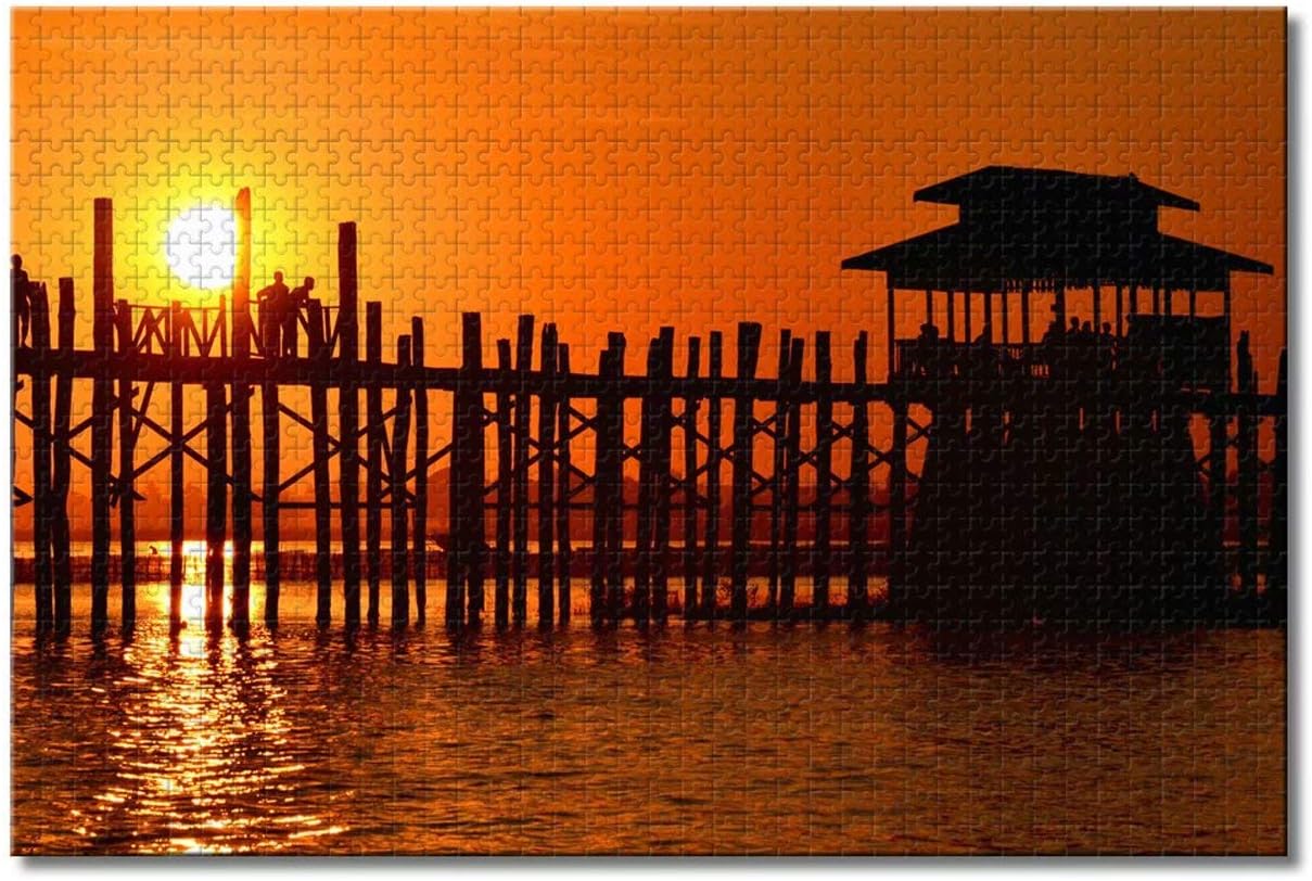 Amazon Uベインブリッジマンダレーミャンマー 大人のためのジグソーパズルキッズ1000ピース木製パズルゲームギフト用ホームデコレーション旅行のお土産 ジグソーパズル おもちゃ