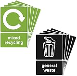 YIKIADA Recycling Bins Stickers 10 Pack 15x10 cm Waterproof Removable view 9
