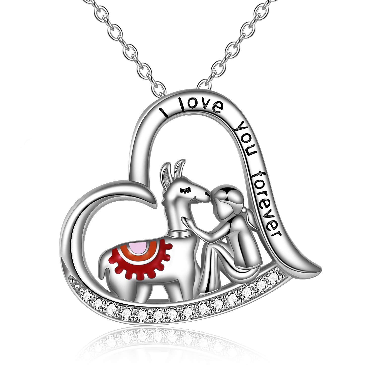 YAFEINI Alpaca Llama Gifts Sterling Silver Llama Necklace Cute Alpaca Jewellery for Women Girls