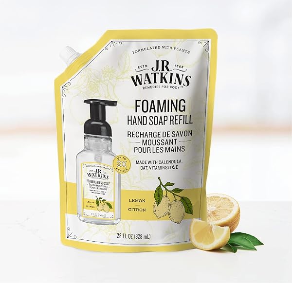 J.R. WATKINS LIQUID FOAMING HAND SOAP LEMON REFILL, PACK OF 1