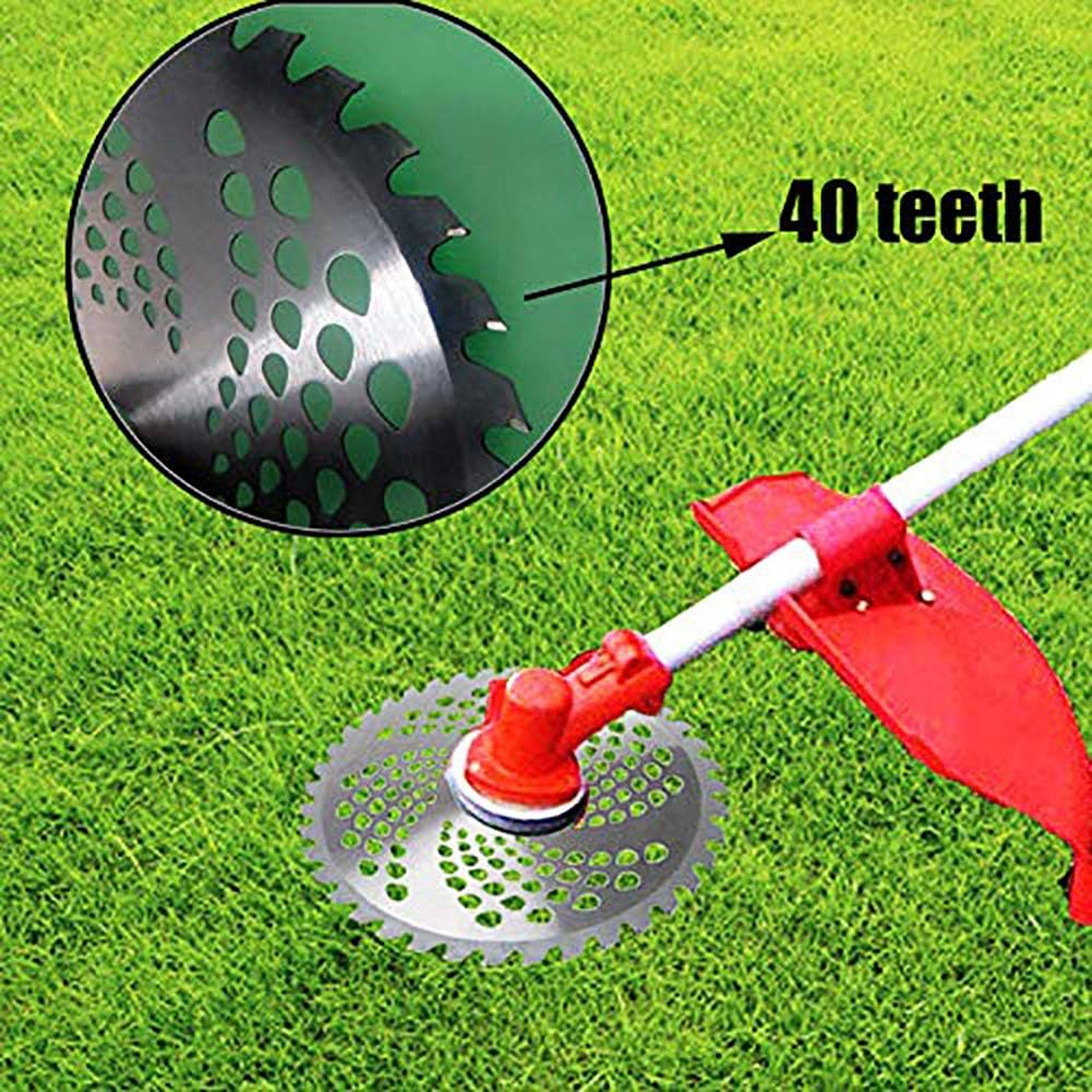 SYITCUN 2Pack 40Teeth 10inch Alloy Steel Carbide Tip Brush Grass Cutter Trimmer Weed Eater Blade Multi-use Cut Through Like a Knife Through Butter: Garden & Outdoor
