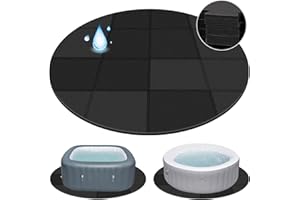 OYRLIZE 78 Inch Round Hot Tub Mat - Extra-Thick Interlocking Hot Tub Protective Pad Spa Pool Foam Insulation Mat Ground Base Flooring Protector for Portable Inflatable Hot Tub Accessories Outdoor Indoor