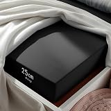 Aspire Homeware Single Fitted Sheet 25 cm Deep Black Hotel Quality view 3