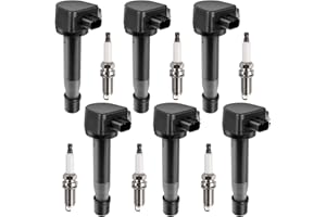 HCHENUP 6pcs Ignition Coil & Spark Plugs Compatible with Honda Odyssey Crosstour Accord Acura RL TL TSX 2008 2009 2010 2011 2012 2013 2014 2015 2016 3.5L 3.7L V6 Coil Pack Replaces# UF603 C1624