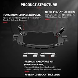 cciyu D1169 D883 Ceramic Front Rear Brake Pads For