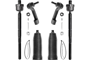 ASUPRICOS 6pcs Front Inner And Outer Tie Rod Ends Complete Kit with Boots for 2007-2017 Ford Expedition F-150 and 2007-2014 Lincoln Navigator