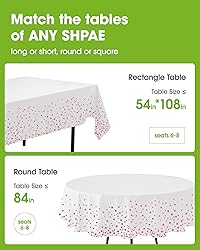 Pureegg Plastic Table Cloth Disposable 10 Pack, 54