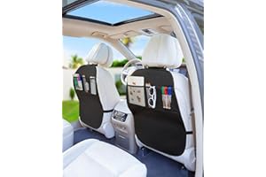 Arana Kick Mats Back Seat Protector for Kids, Car Seat Protector Backseat Cover Waterproof Sag Proof with 3 Storage Pockets, 