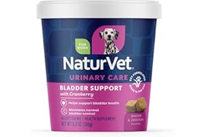 Healthy Bladder Support Supplement for Dogs, Soft Chews with Cranberry, Healthy Bladder Control and Urination, Immune System 