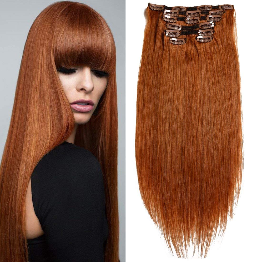 Amazon Com Very Long Hair Pieces Clip Ins Silky Straight Human