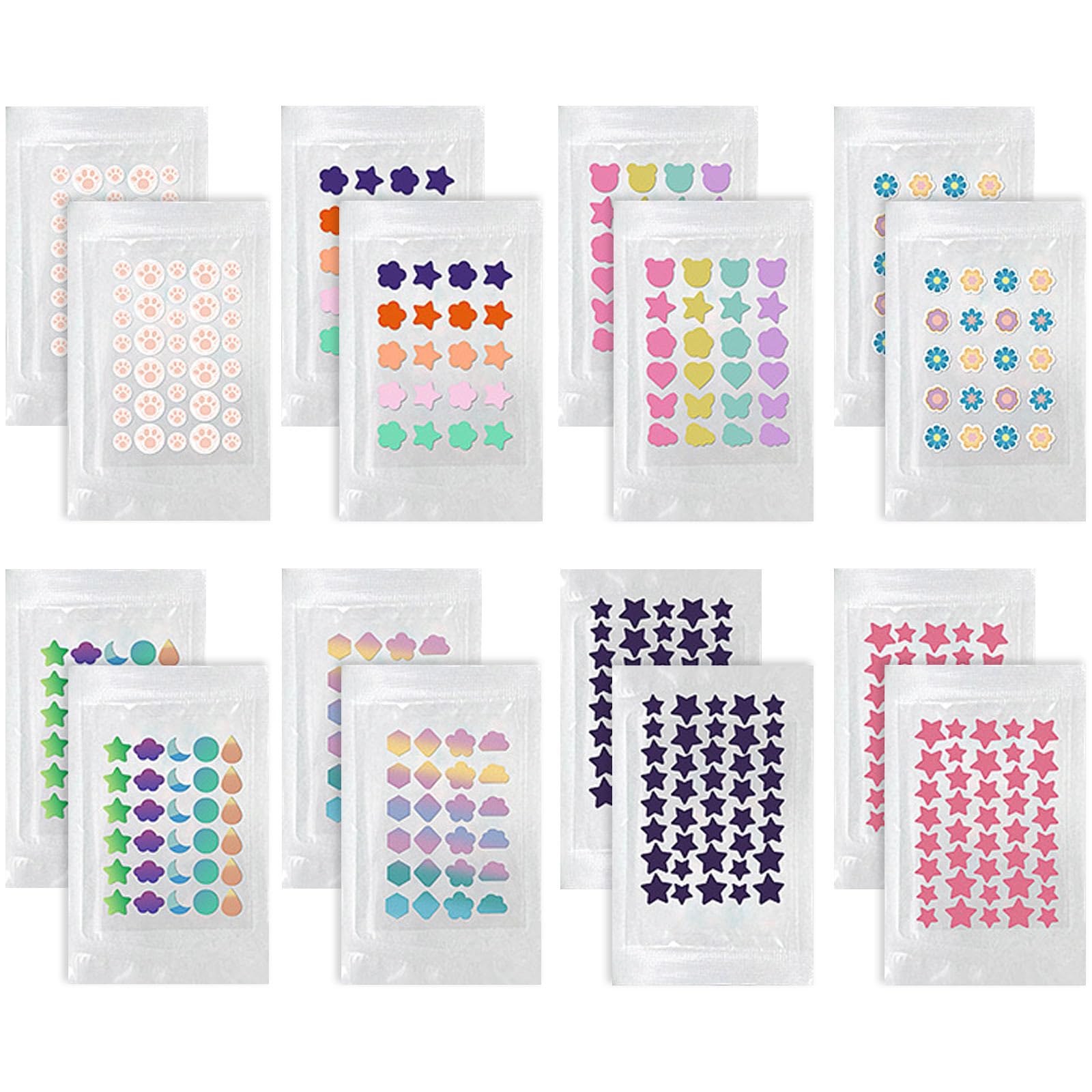 468 Pcs Acne Pimple Patch, 8 Styles Dots Star Pimple Patches, Acne Pimple Patches for Face Cute Zit Patches Pimple Stickers Acne Dots