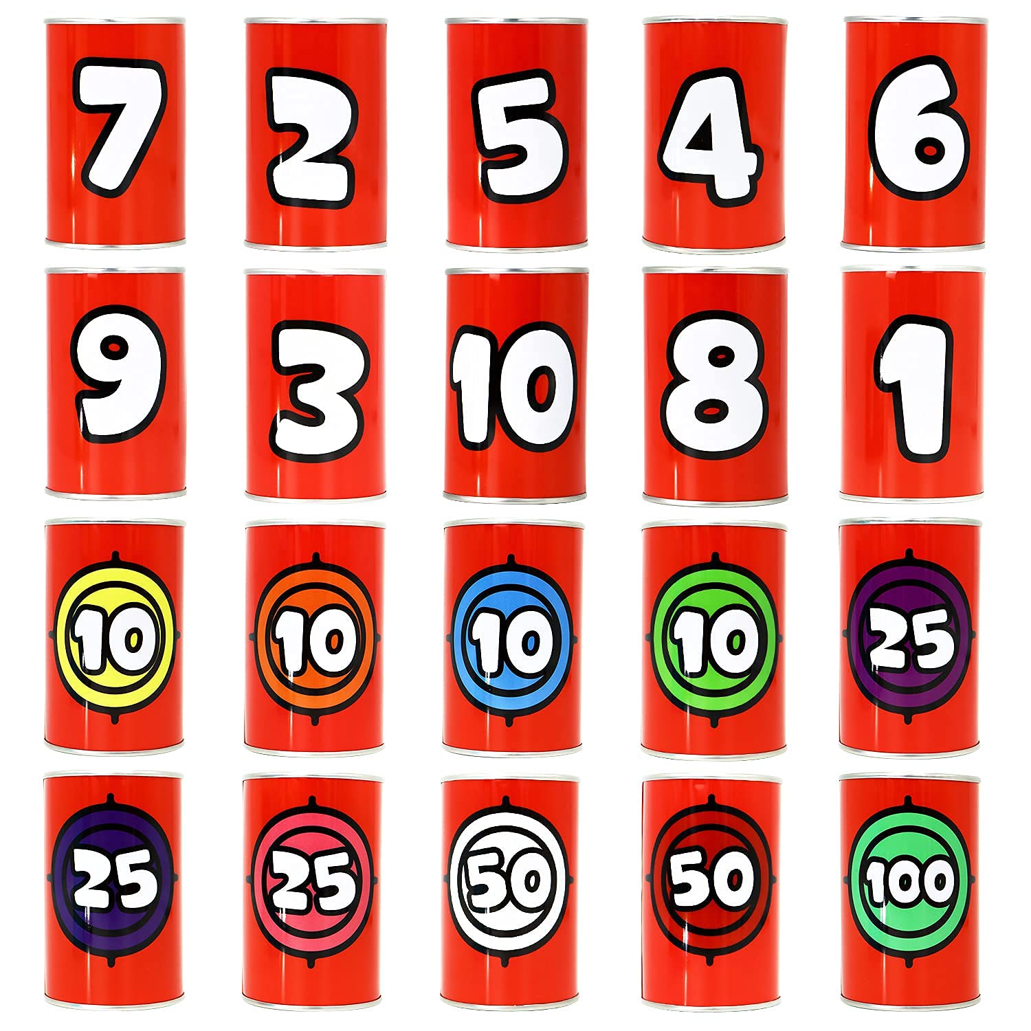 JOYIN 13 Pcs Carnival Party Bean Bag Toss Game, Sturdy Knockdown Can, Birthday Easter Party, Family, Best Outdoor and Indoor Games, Easter Egg Hunt for Classroom Gifts (Number Style)