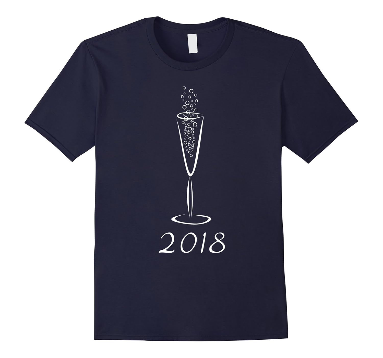 Happy New Year 2018 Shirt - Champagne Glass 2018 T-Shirt-Rose