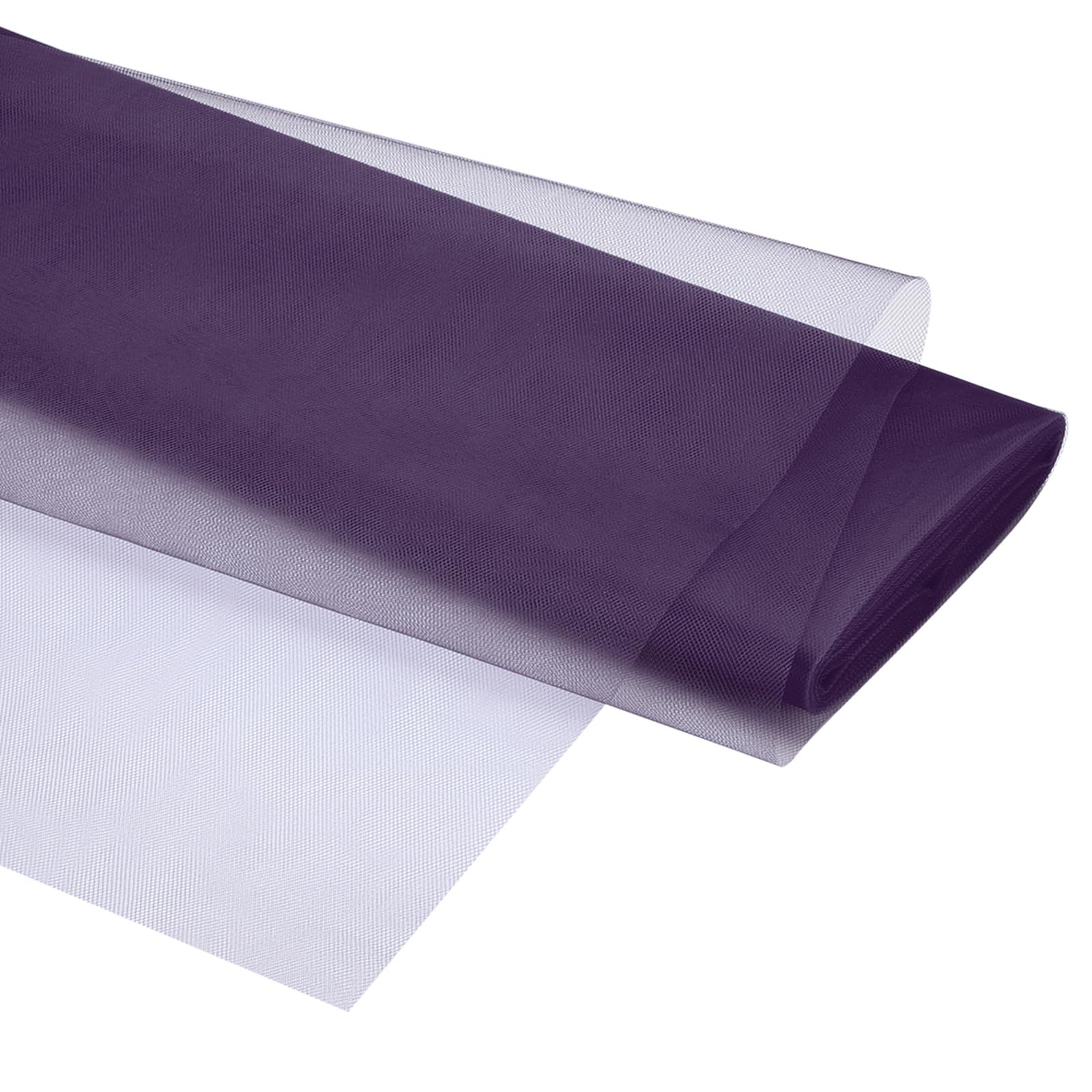 PATIKIL Tulle Fabric Rolls, 54 Inch by 20 Yards Fabric Spool Tulle Ribbon Netting Bolt for DIY Crafts Wedding Party Decorations, Tutu Skirts, Table Skirt, Gift Wrapping, Dark Purple