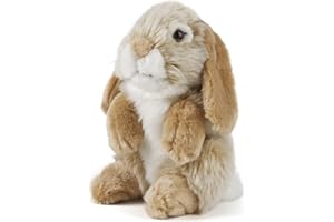 Living Nature Brown Sitting Lop Eared Rabbit Stuffed Animal | Easter Bunny | Fluffy Rabbit Animal | Soft Toy Gift for Kids | 7 inches