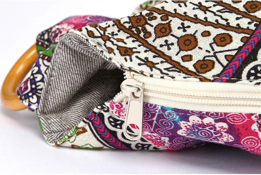 TENDYCOCO Hippie Bag Canvas Floral Shoulder Bag Hobo Soulder Purse Large Crossbody Bag for Women Ladies, Multicolour, 44 x 10 x 60 cm - Image 4